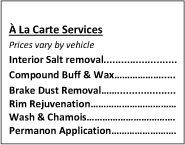 A La Carte Services